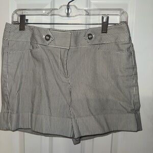 WHBM Women’s Striped Sailor Shorts - Black & White-size 4.
